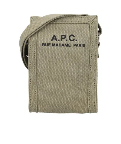 Apc Logo Print Mini Canvas Messenger Bag In Brown