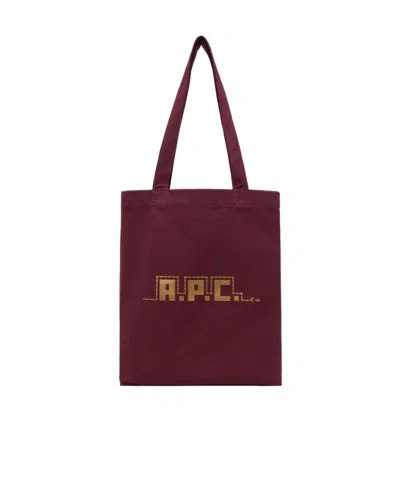 Apc Lettering Detail Shoulder Bag In Red