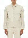 Apc Light Beige Jacket With Classic Collar In Gray