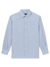 Apc Striped Sela Shirt With Chest Pocket In Black