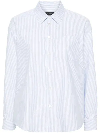 Apc Light Blue Cotton Shirt