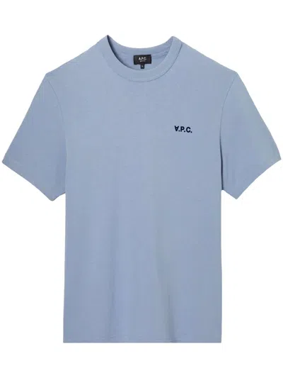 Apc A.p.c. Light Blue Crew Neck T Shirt