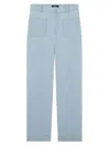 Apc Wide-leg Denim Trousers Patch Pockets In Light Blue