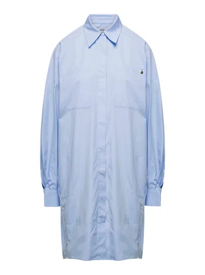 Apc A.p.c. Light Blue Maxi Shirt In Cotton Woman