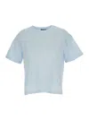 Apc A.p.c. Light-blue Round Neck T-shirt With Printed Logo In Cotton Woman In Multicolor