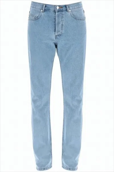 Apc Light Blue Straight-leg Denim Trousers With Five-pocket Design