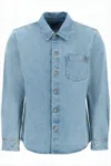 Apc Light Blue Wash Denim Shirt In Multi