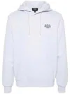 A.p.c. Light Grey Pullover Hoodie With Drawstring Detail In White