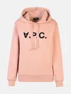 Apc Light Pink Cotton Hoodie In Pink