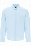 Apc Lightweight Linen Long-sleeve Shirt In Blue