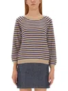Apc Regular Fit Striped Round Neckline Sweater In Multi