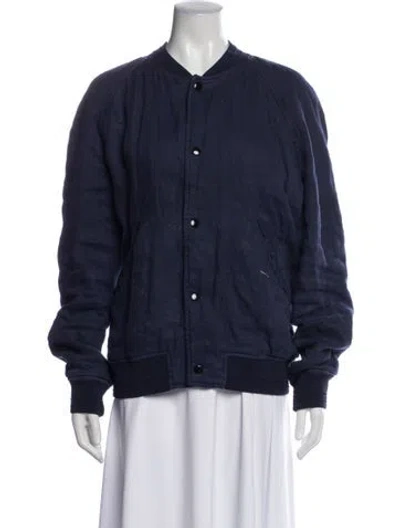 Pre-owned Apc Linen Bomber Jacket In Blue
