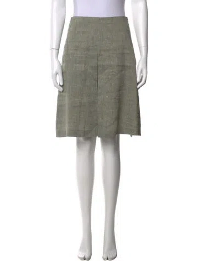 Pre-owned A.p.c. Linen Knee-length Skirt In Green