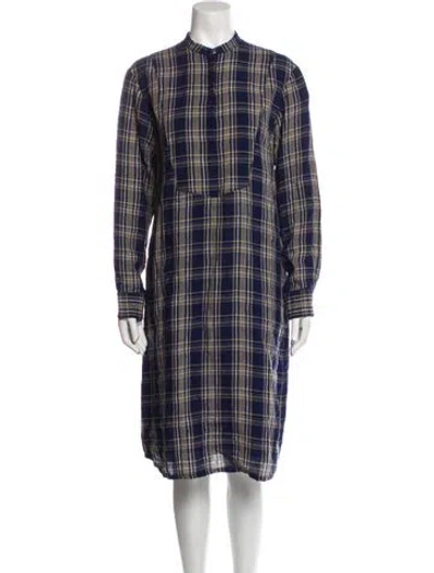 Pre-owned Apc Linen Midi Length Dress In Blue