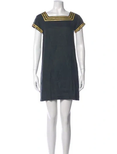 Pre-owned Apc Linen Mini Dress In Gray
