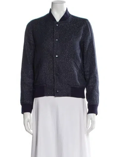 Pre-owned A.p.c. Linen Printed Bomber Jacket