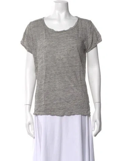 Pre-owned A.p.c. Linen Scoop Neck T-shirt In Grey