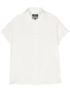 Apc Linen Shirt Collared Neck Short Sleeves In White