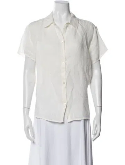 Pre-owned A.p.c. Linen Short Sleeve Top In Neutral