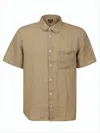 Apc Linen Short-sleeved Shirt With Classic Collar In Animal Print