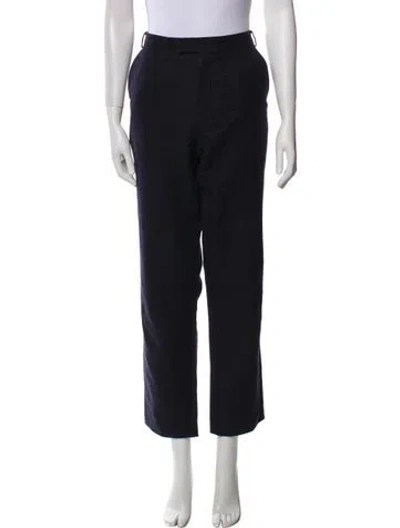 Pre-owned Apc Linen Straight Leg Pants In Blue