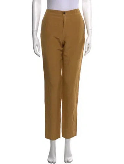 Pre-owned A.p.c. Linen Straight Leg Pants In Brown