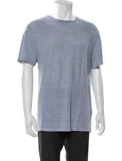 Pre-owned A.p.c. Linen Striped T-shirt In Blue