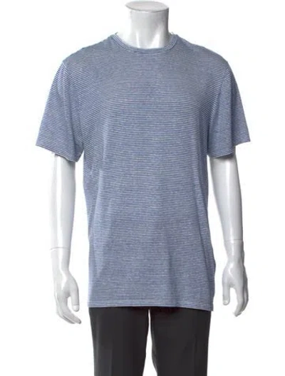 Pre-owned A.p.c. Linen Striped T-shirt In Blue