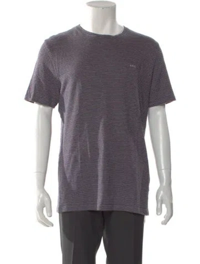 Pre-owned A.p.c. Linen Striped T-shirt In Multi