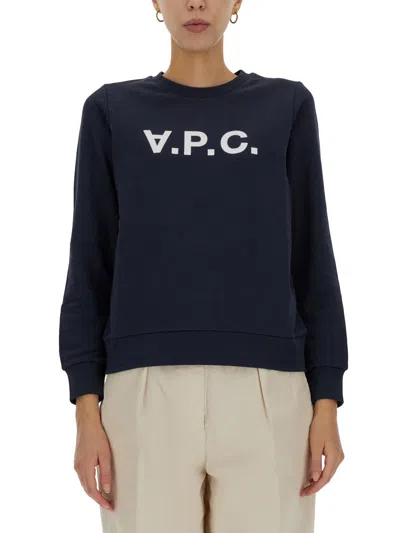 Apc "live" Sweatshirt In Blue