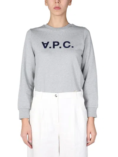 Apc Grey Cotton Sweatshirt In Neutrals