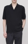 Apc A. P.c. Livio Heathered Polo Sweater In Black