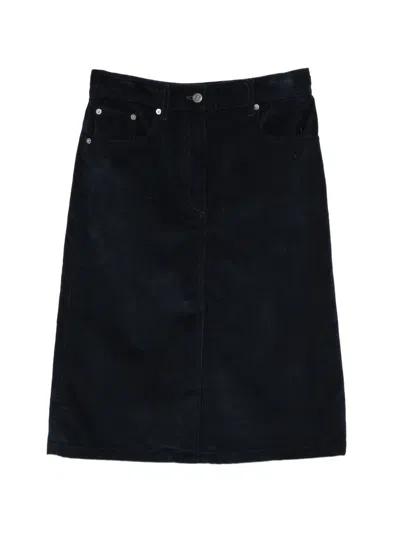 A.p.c. Lizzie Corduroy Midi Skirt In Black