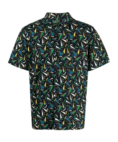 Apc Lloyd Graphic-print Short-sleeve Shirt In Black