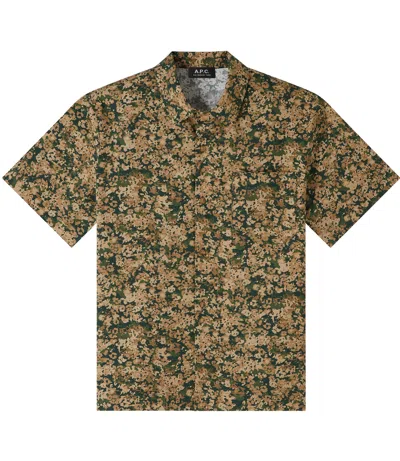 Apc Lloyd Short-sleeve Shirt In Brown