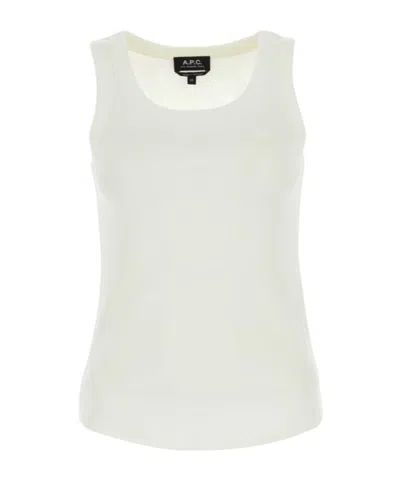 Apc Logo-appliqué Cotton Tank Top In White