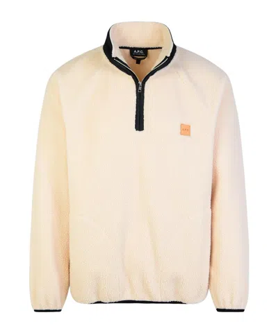 APC A.P.C. HIGH-NECK LOGO PATCH FLEECE SWEATSHIRT