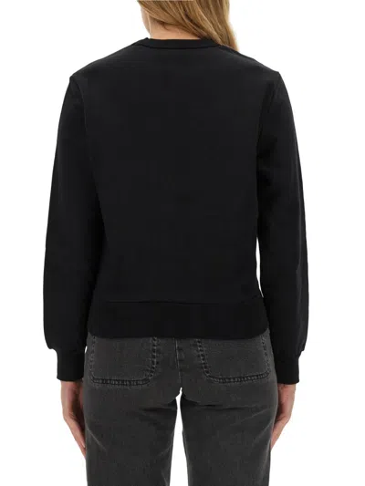 A.p.c. Logo Cotton Sweatshirt In Black