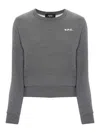 Apc Flocked-logo Cotton Sweatshirt In Grey