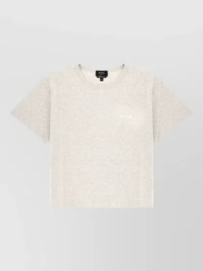 A.p.c. A. P.c. Women Grey Logo Crew Neck T-shirt In Neutral
