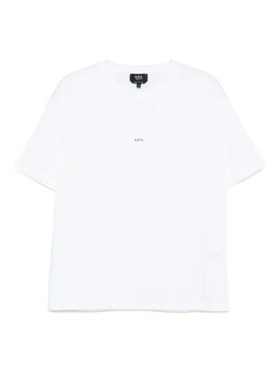 Apc Logo Cotton T-shirt In White