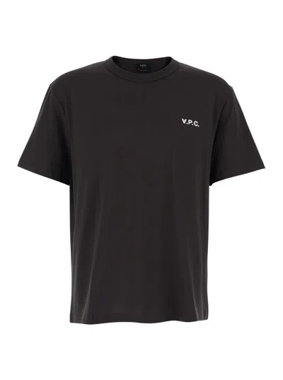 A.p.c. Logo Crew Neck T-shirt In Black