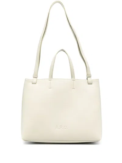 Apc Large Debossed-logo Two-way Bag In Green