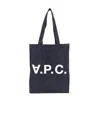 Apc Denim Logo Tote Bag In Black