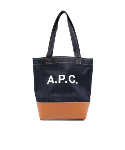 Apc Logo-detail Denim Tote Bag In Black