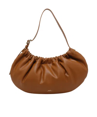 Apc A.p.c. Logo Detailed Clutch Bag In Brown