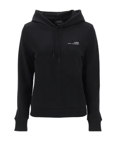 APC A.P.C. LOGO PRINT DRAWSTRING HOODIE