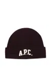 A.p.c. Axel Logo-embroidered Beanie In Purple