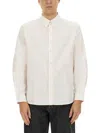 A.p.c. Logo Embroidered Button Down Shirt In White