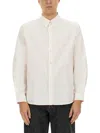 Apc Long-sleeve White Shirt With Classic Button-down Collar In White
